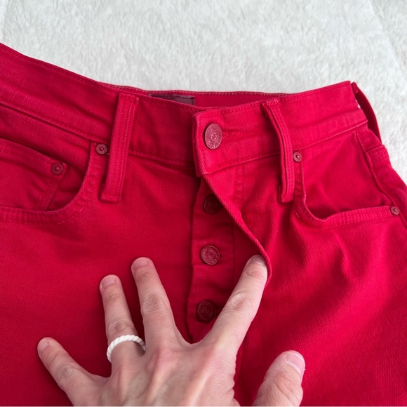 MOTHER High Rise Rambler Ankle Ribbon Red Jeans Women’s 25 1667-763 - Picture 5 of 16